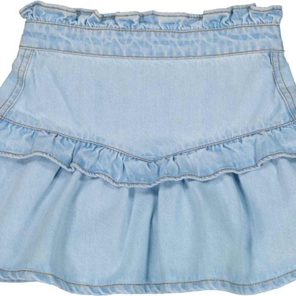 Louise Louise Denim Ruffle Mini Skirt